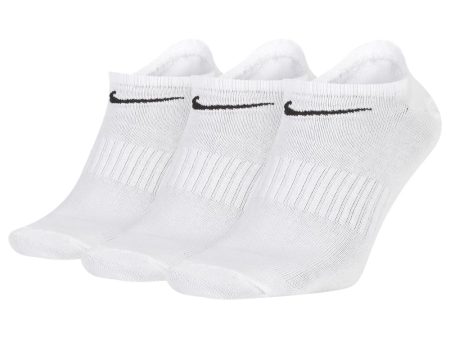 Nike Everyday Lightweight No Show Socks (3 Pairs) - White Black Supply