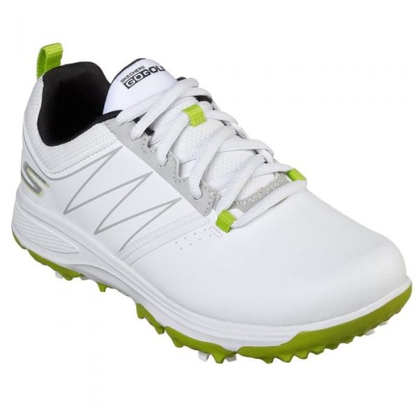 Skechers Go Golf Blaster Junior Spiked Shoes - White Lime For Discount