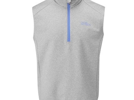 Oscar Jacobson Trent Tour 1 2 Zip Golf Vest - Light Grey Online now