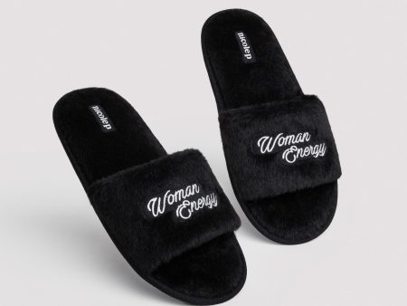 Fluffy Slippers - Black NEW Online