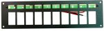 Part # RREPE10  (10 Position Switch Panel - Euro-Style Switches - Backlighting with 10 Ultra-Bright Green LEDS with Stand-Offs, 24  Wires, & Mounting Hardware - Size: 3.125 H X 11.5  W) on Sale