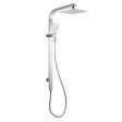 8 inch Square Chrome Wide Rail Shower Station Top Water Inlet with 3 Functions Handheld AQ Online now