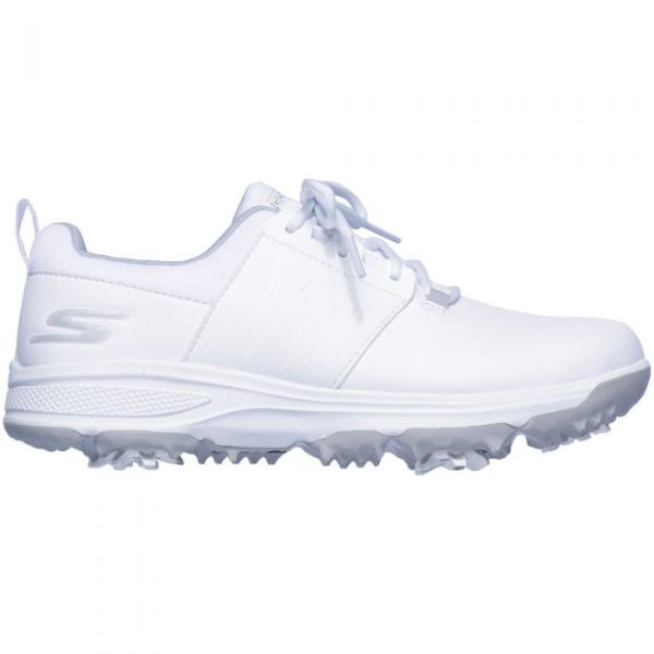 Skechers Go Golf Finesse Junior Spiked Shoes - White Grey Fashion