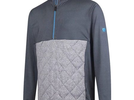 Island Green 1 4 Zip Wind Jacket - Charcoal Grey Marl Hot on Sale