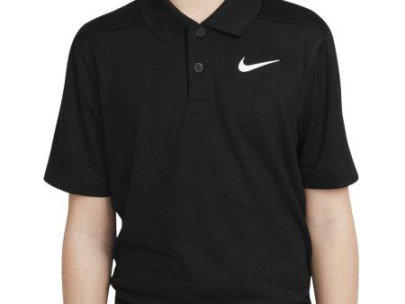 Nike Dri-FIT Victory Junior Polo Shirt - Black White Supply