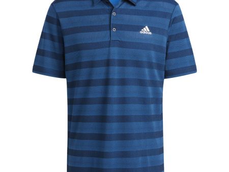 adidas Two Colour Stripe Primegreen Polo Shirt - Crew Navy Blue Rush Fashion