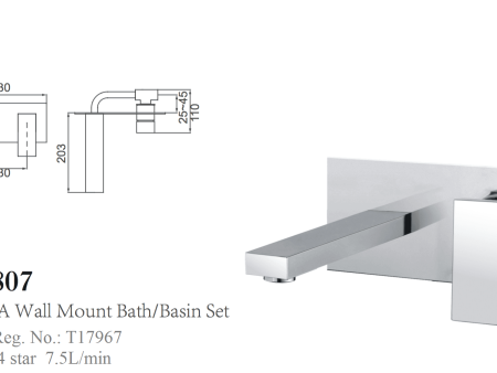 ACQUA WALL MOUNT BASIN BATH SET on Sale