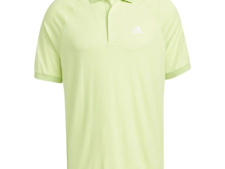 adidas Moss Stitch Jacquard Polo Shirt - Pulse Lime White For Cheap